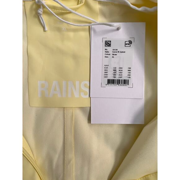 RAINS Curve Waterproof Rain Jacket in color Stray Women's Size XL NWT - Picture 12 of 12